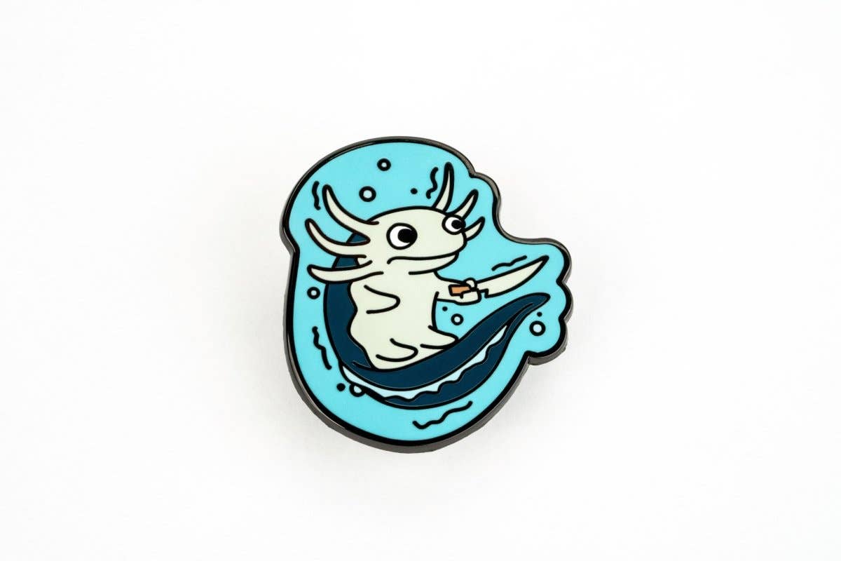 "This is a Threat" Axolotl Pin