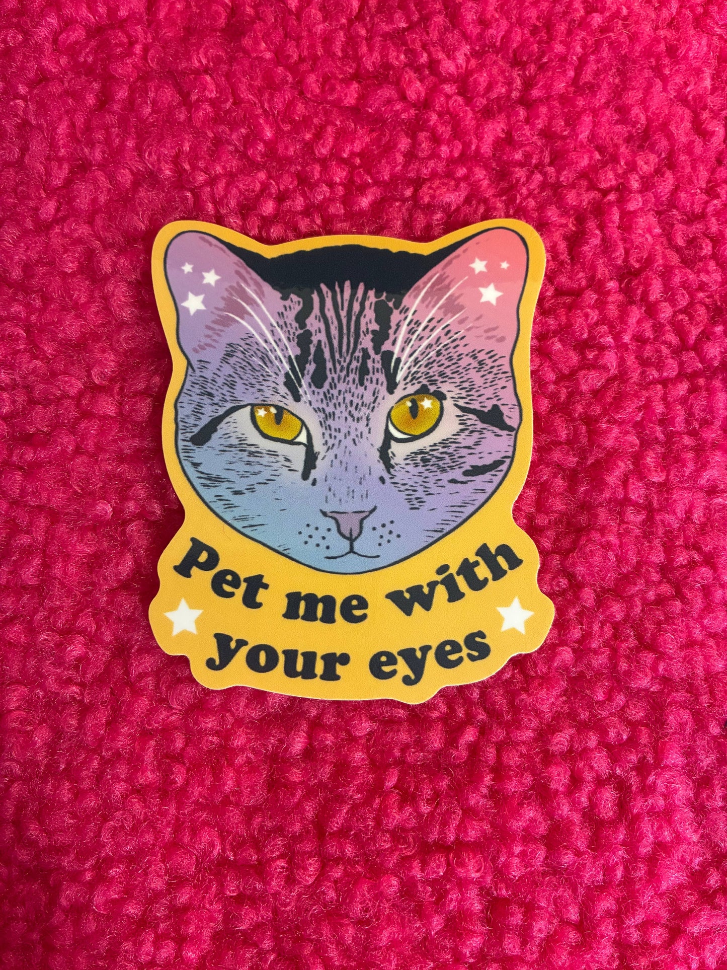 Pet Me With Your Eyes Sticker