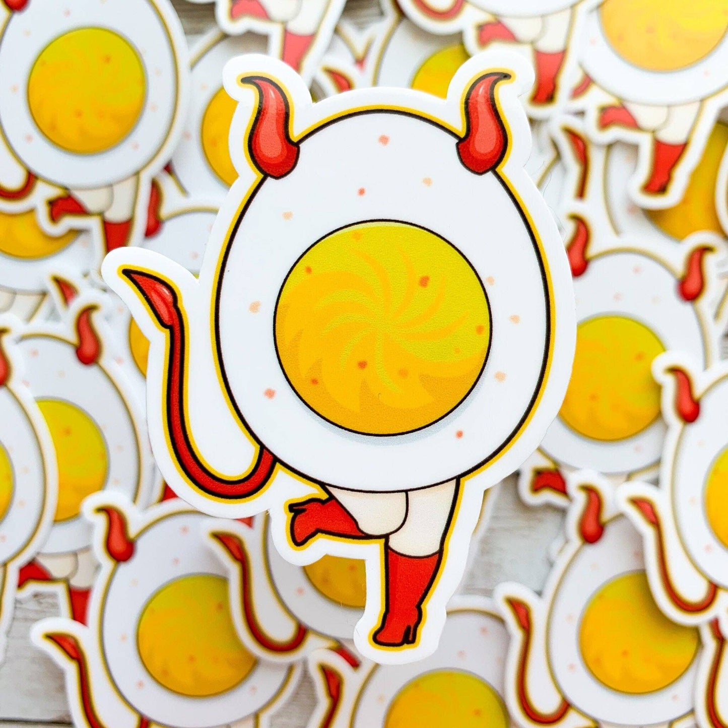 Deviled Egg Vinyl Sticker / Waterproof and Weatherproof Vinyl Sticker