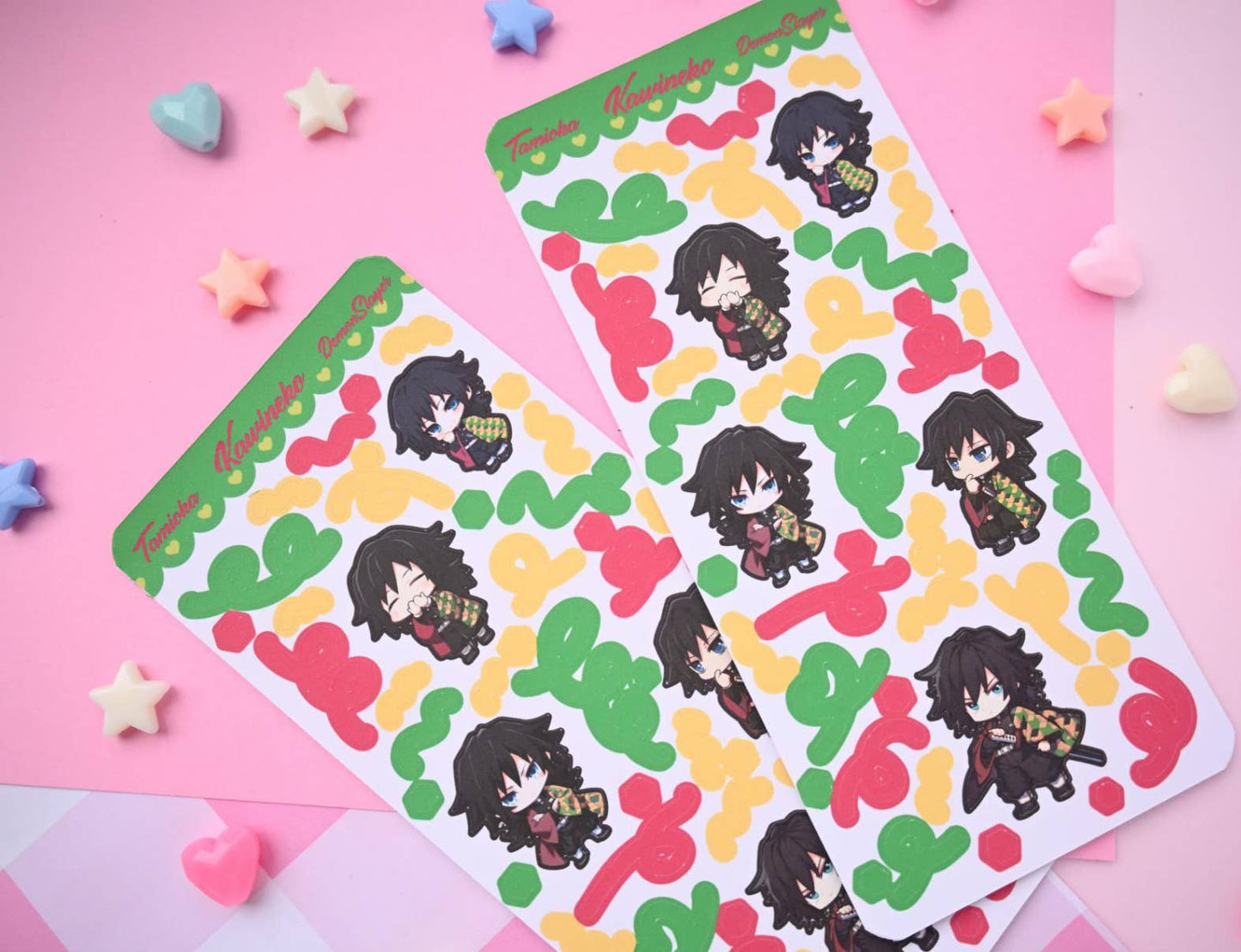 Giyu Tomioka demon anime deco sticker sheet polcos journali: Matte paper