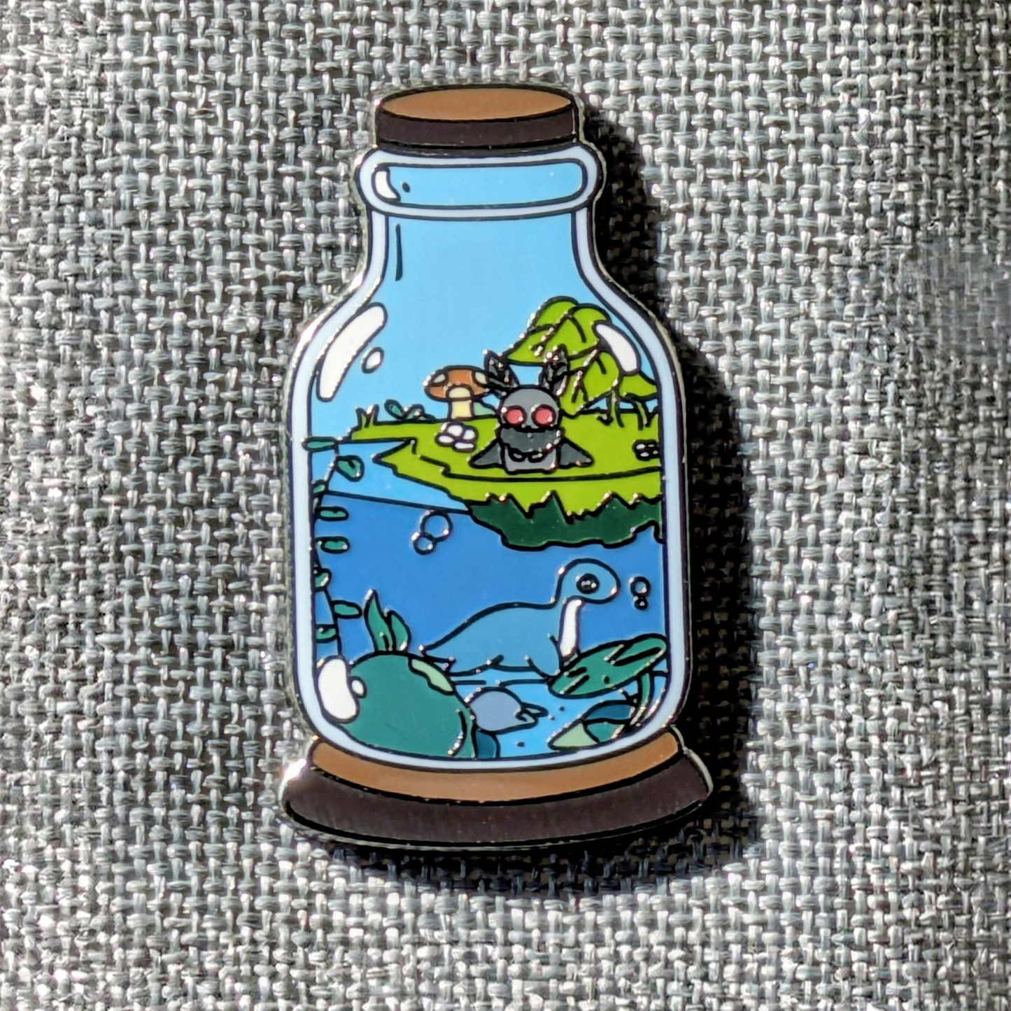 Cryptid Monster Terrarium Enamel Pin - 1.5"