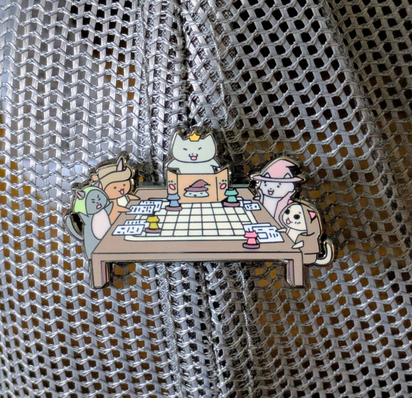 Cats Playing Tabletop RPG Enamel Pin - 1.5"