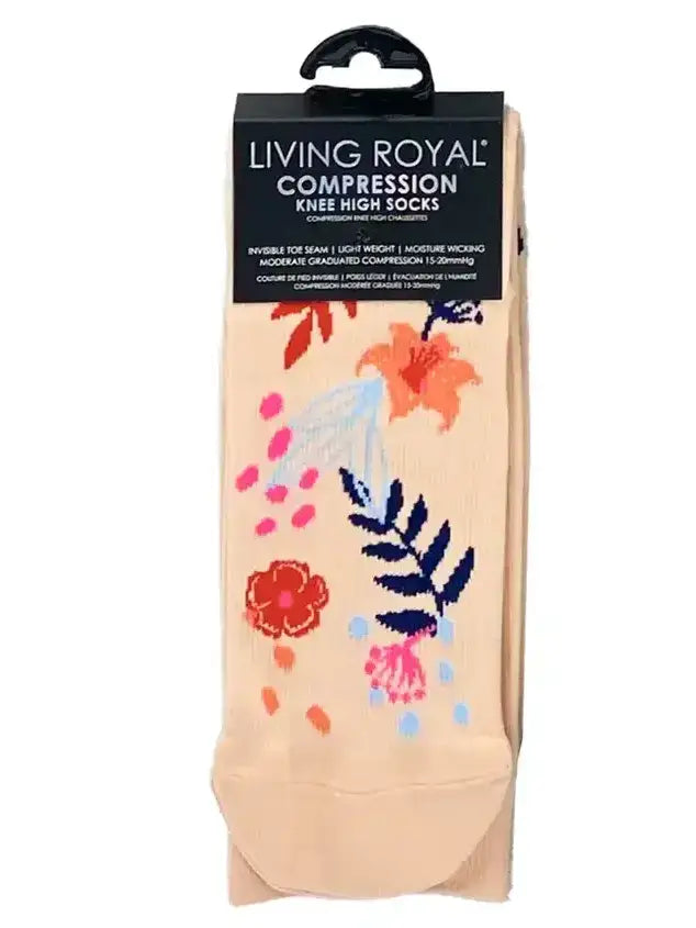 Compression Socks (15-20mmHg) - Sweet Fruits & Bows - Pink