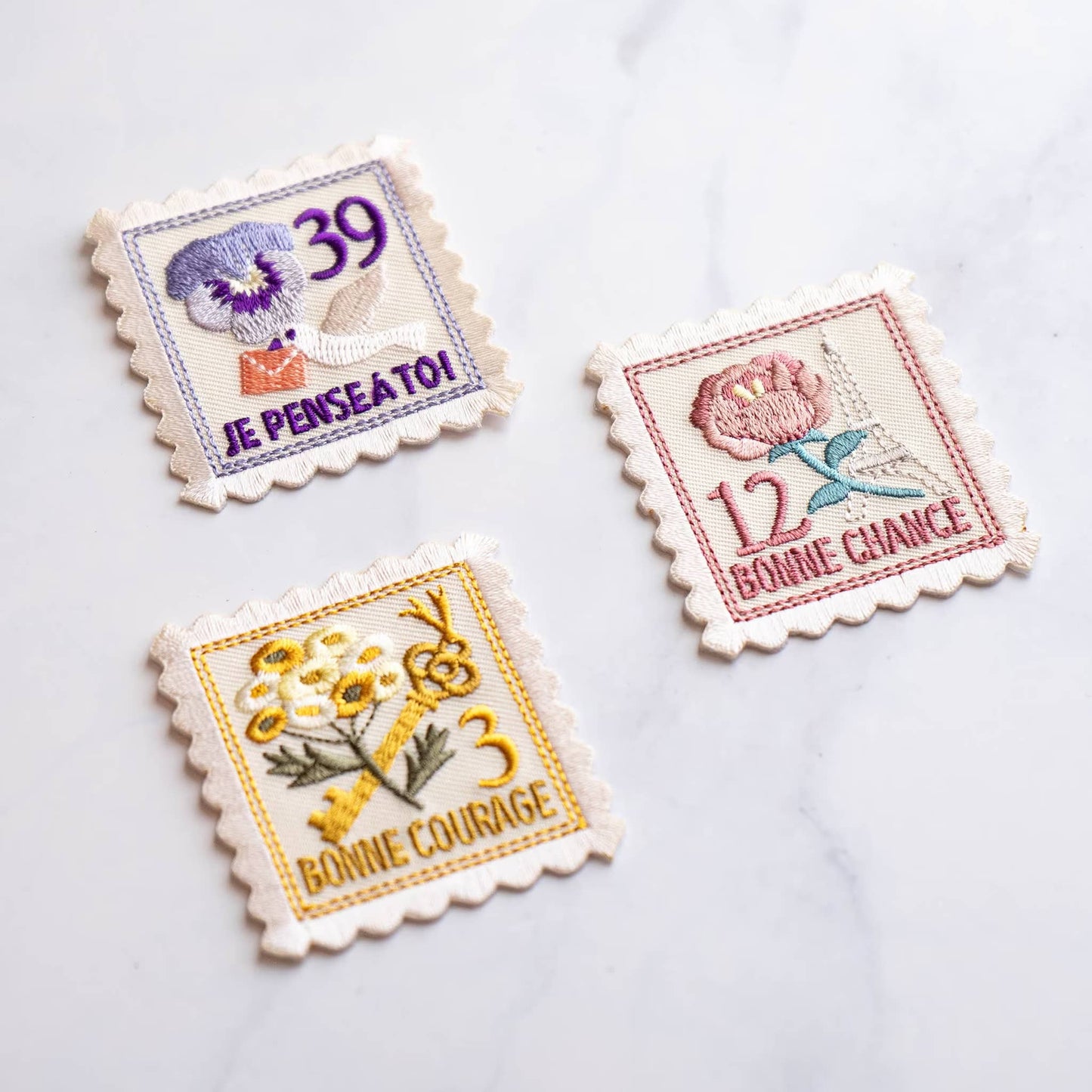 Vintage Stamps Patches - Iron on Patch: Peace Dove Stamp