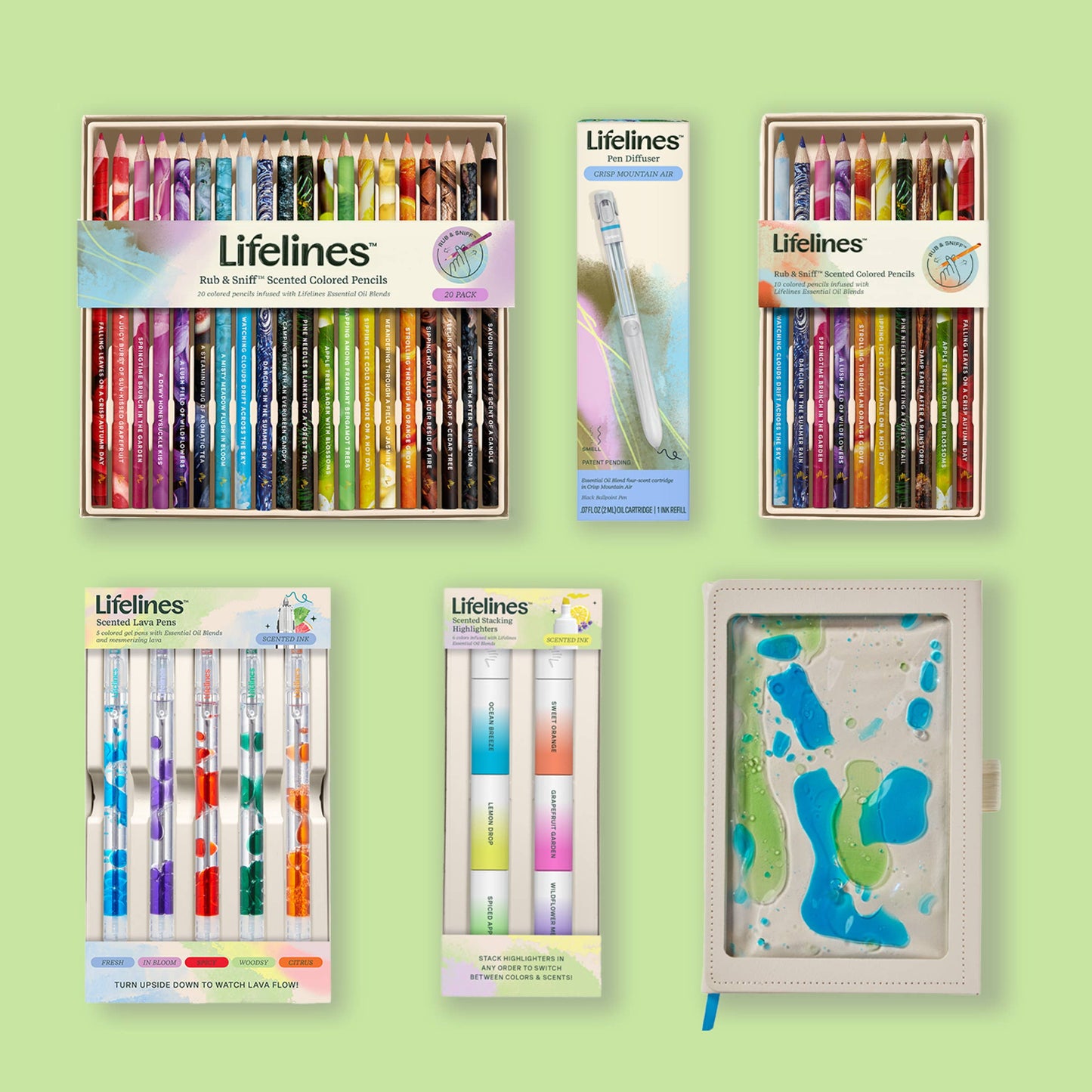 Scented Lava pens 2 PK Violet/Brown