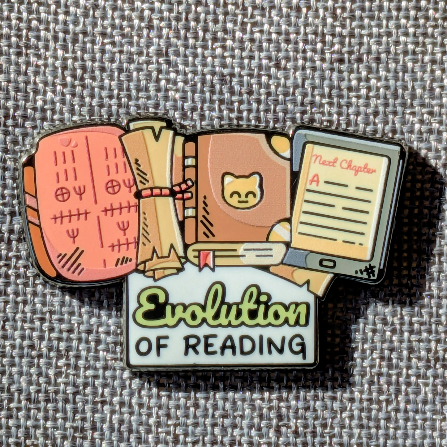 Evolution of Reading Enamel Pin - 1.5"