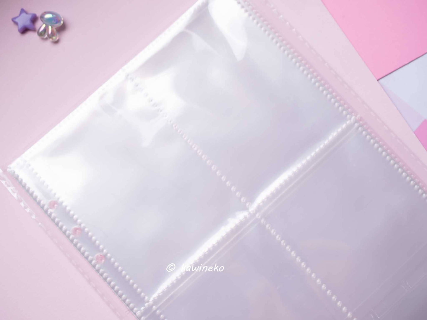Cute plush A5 binder with inserts can fit 80 photocards: Pink
