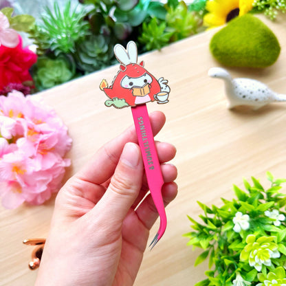 Enamel Sticker Tweezer - Lil' Dragon Reads (Fine Point)