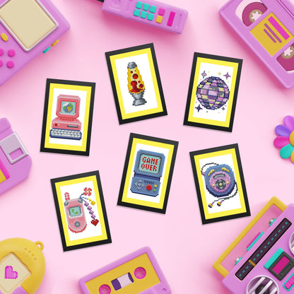 Mini Dazzles™ - 90s: Square With 25 Colors Including 1 AB and 1 Electro Diamond and 1 Iridescent Diamond and 1 Frosted Diamond and 21 Fairy Dust Diamonds / 4,629 / 4" x 6" (10.2cm x 15.2cm)