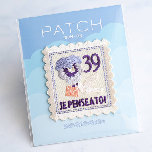 Vintage Stamps Patches - Iron on Patch: Peace Dove Stamp