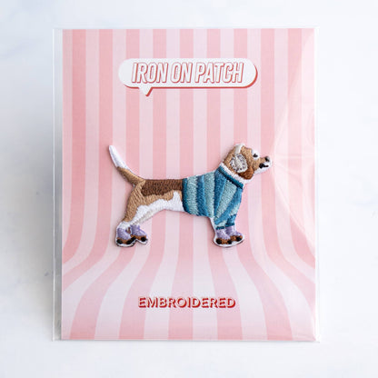 Dog Patches - Iron on Patch : Coffee connoisseur