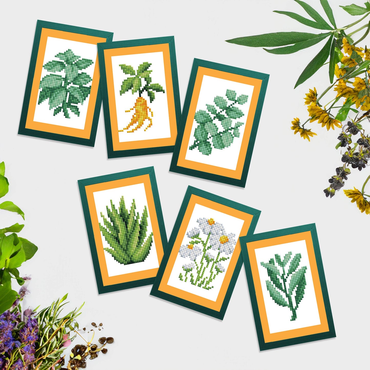 Mini Dazzles™ - Herbs & Medicinal Plants: Square With 15 Colors Including 15 Fairy Dust Diamonds / 3,670 / 4" x 6" (10.2cm x 15.2cm)