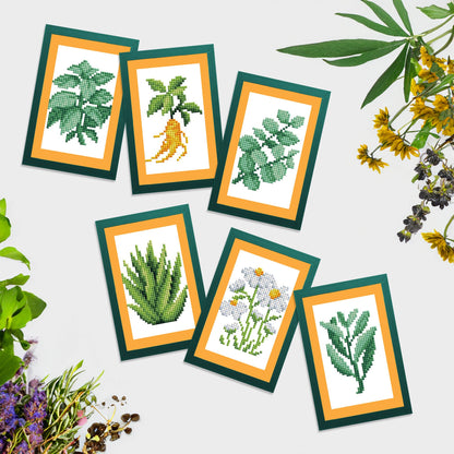 Mini Dazzles™ - Herbs & Medicinal Plants: Square With 15 Colors Including 15 Fairy Dust Diamonds / 3,670 / 4" x 6" (10.2cm x 15.2cm)