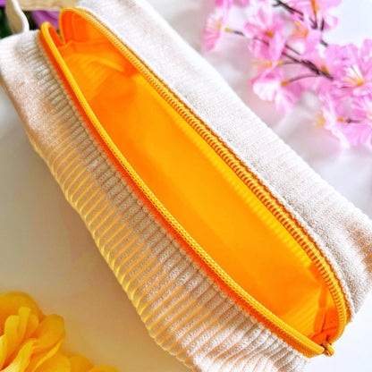 Corduroy Pencil Pouch - Honeycomb (Embroidered)