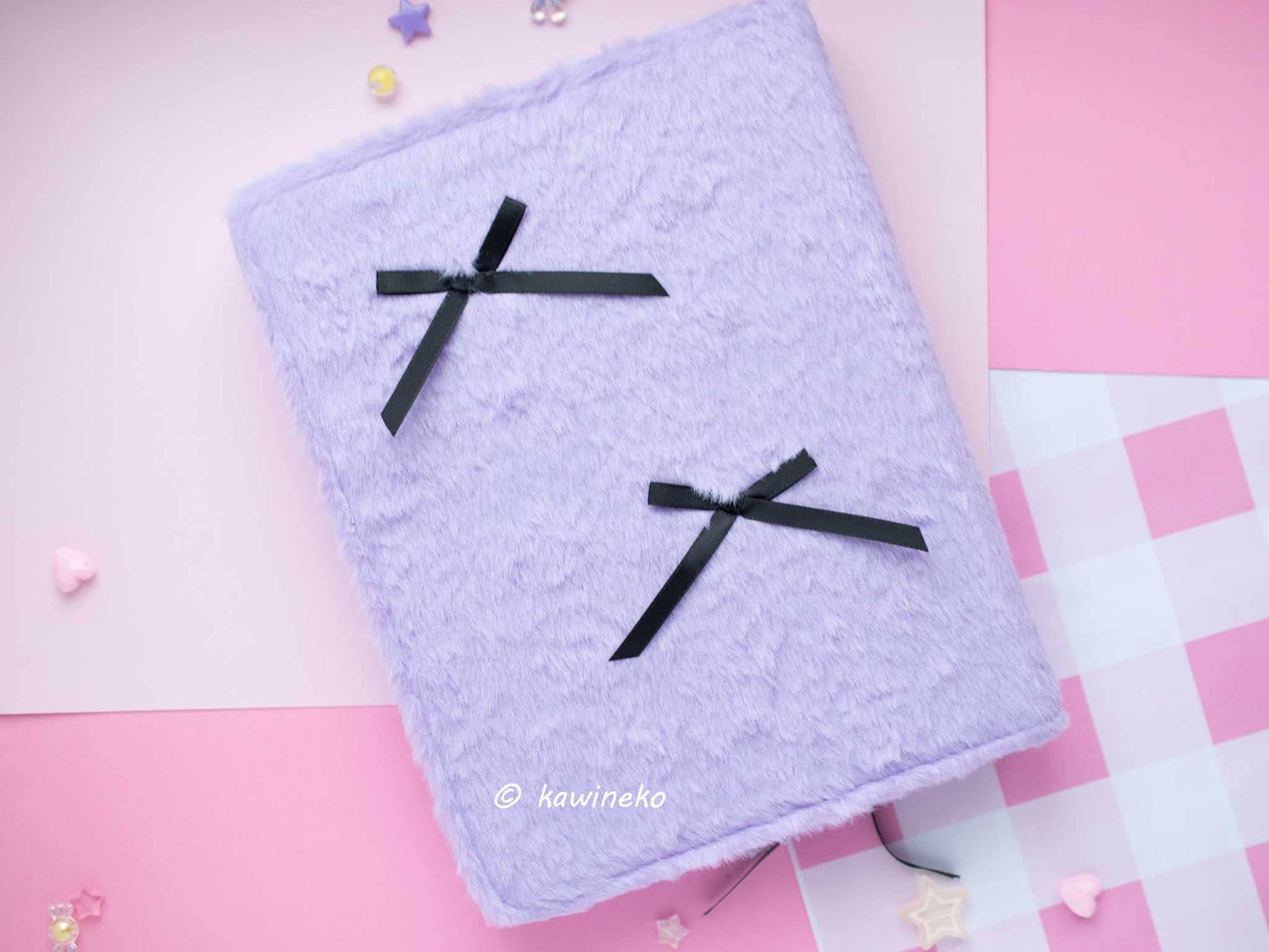 Cute plush A5 binder with inserts can fit 80 photocards: Pink