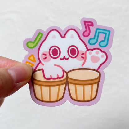 Cute Cat Meme Heavy Duty Waterproof Vinyl Diecut Stickers: Huh? Cat