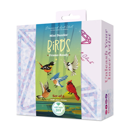 Mini Dazzles™ - Birds: Square With 17 Colors Including 1 AB and 16 Fairy Dust Diamonds / 2,947 / 4" x 6" (10.2cm x 15.2cm)