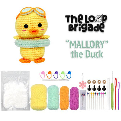 The LOOP Brigade: DIY Mini Crochet Plush Toy Complete Kit For Beginners - Mallory the Duck