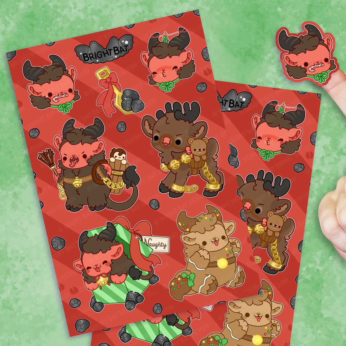 Cute Krampus Sticker Sheets (2 Pack)