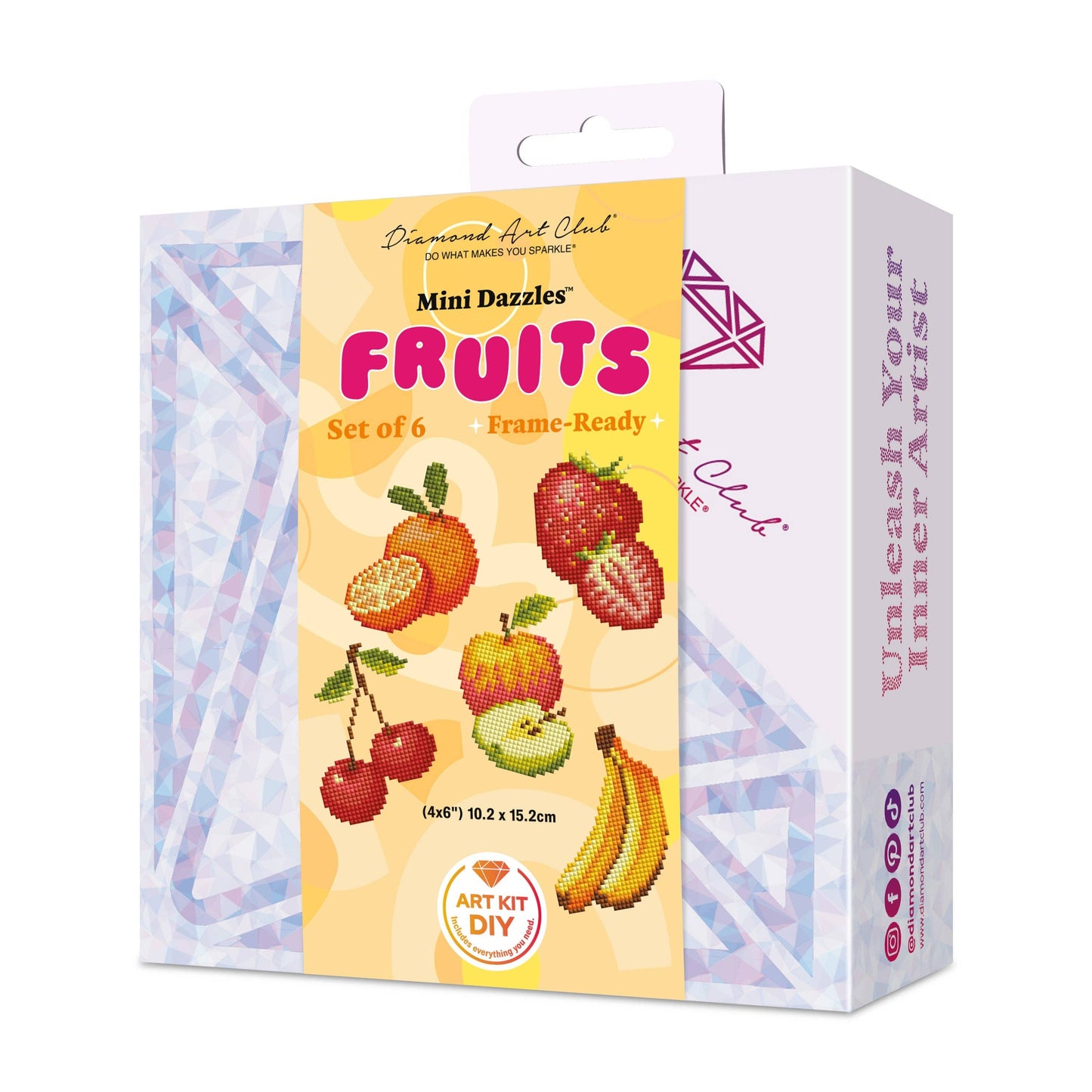 Mini Dazzles™ - Fruits: Square With 18 Colors Including 18 Fairy Dust Diamonds / 4,262 / 4" x 6" (10.2cm x 15.2cm)