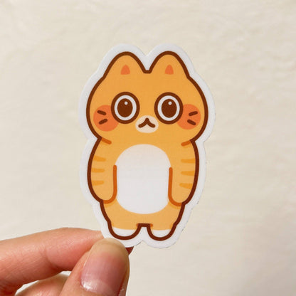 Cute Cat Meme Heavy Duty Waterproof Vinyl Diecut Stickers: Apple Cat