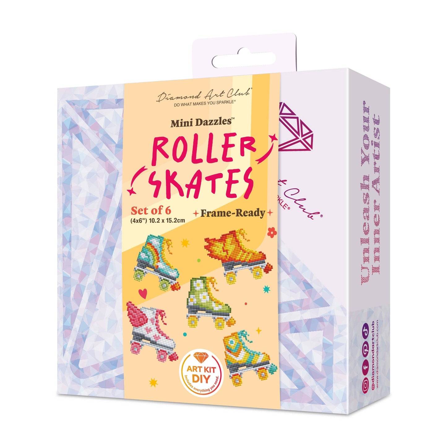 Mini Dazzles™ - Roller Skates: Square With 19 Colors Including 1 AB and 18 Fairy Dust Diamonds / 3,555 / 4" x 6" (10.2cm x 15.2cm)