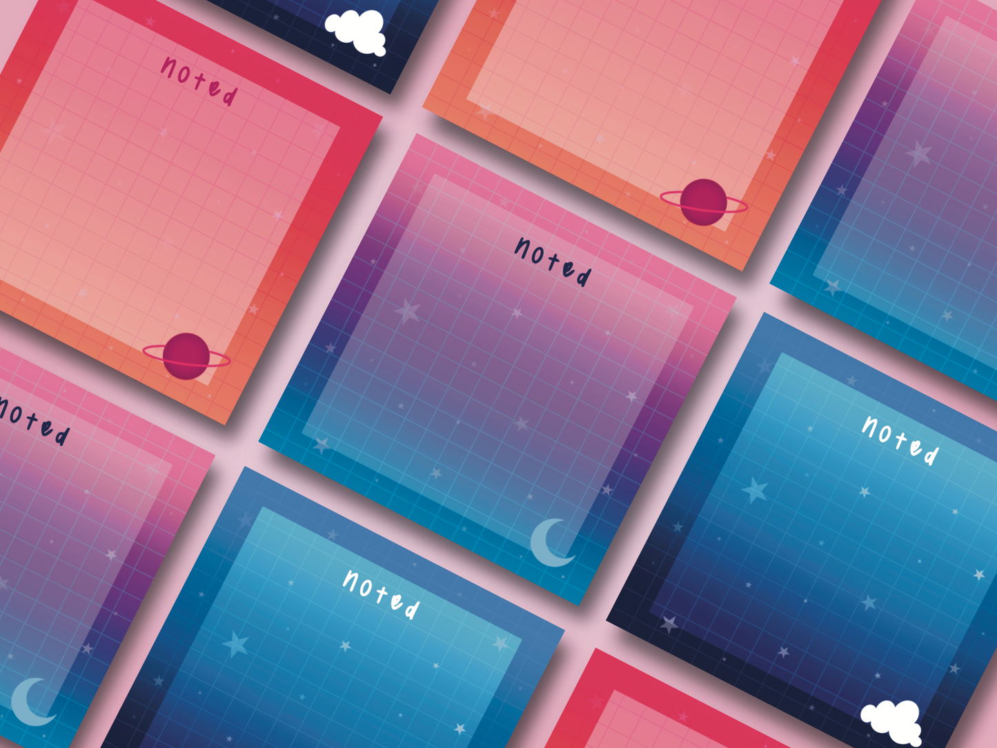 Celestial Sticky Notes Post It Aesthetic: Moon Sticky Note