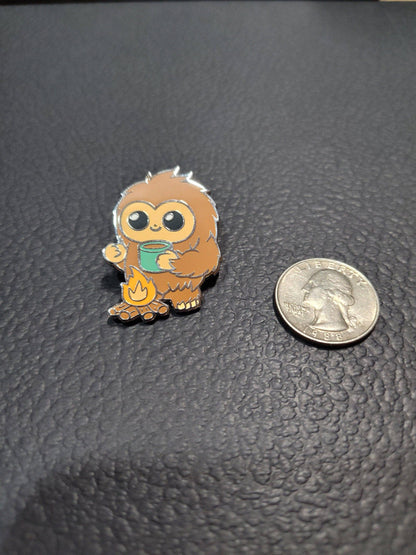 Bigfoot & Coffee  Enamel Pin - Sasquatch Pin