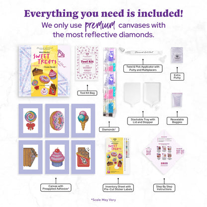 Mini Dazzles™ - Sweet Treats: Square With 20 Colors Including 2 ABs and 18 Fairy Dust Diamonds / 4,648 / 4" x 6" (10.2cm x 15.2cm)