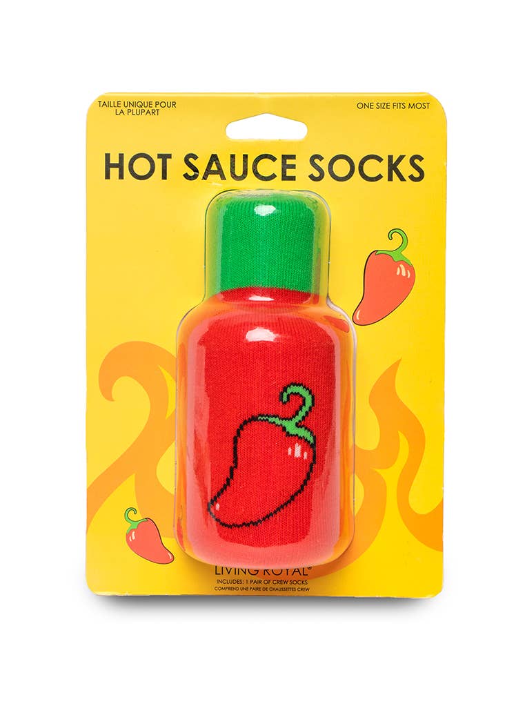 3D Packaged Crew Socks - Hot Sauce - "Spicy" Pepper - Red