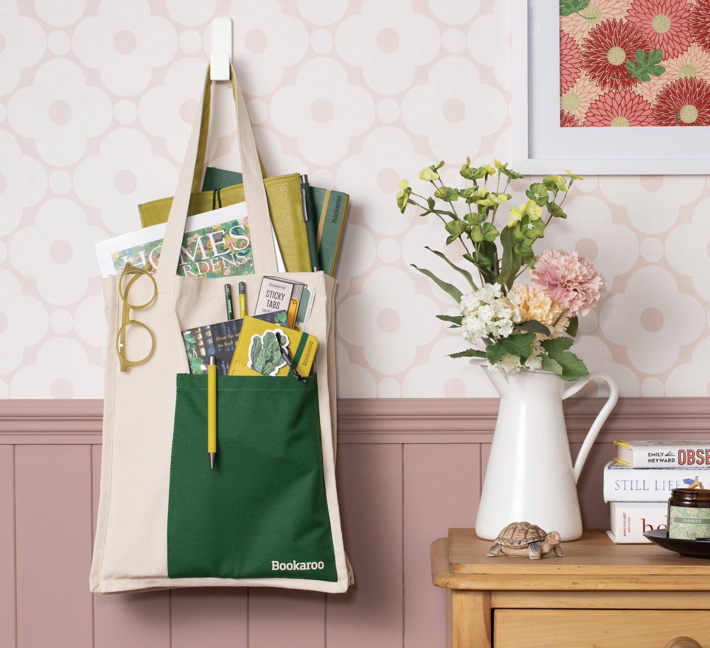 Bookaroo Tote Bag: Teal & Orange