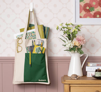 Bookaroo Tote Bag: Teal & Orange