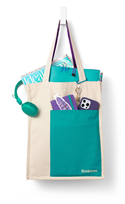 Bookaroo Tote Bag: Blush & Charcoal