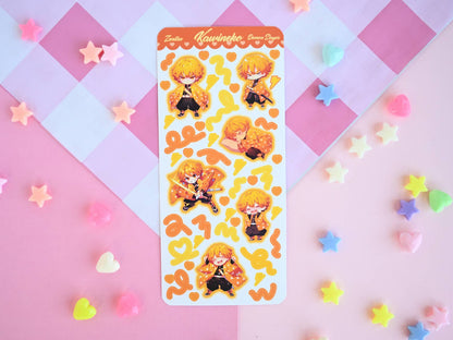 Zenitsu demon slayer anime manga sticker sheet : Matte paper