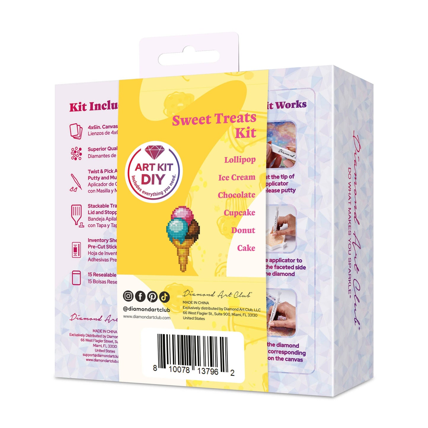 Mini Dazzles™ - Sweet Treats: Square With 20 Colors Including 2 ABs and 18 Fairy Dust Diamonds / 4,648 / 4" x 6" (10.2cm x 15.2cm)