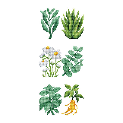 Mini Dazzles™ - Herbs & Medicinal Plants: Square With 15 Colors Including 15 Fairy Dust Diamonds / 3,670 / 4" x 6" (10.2cm x 15.2cm)