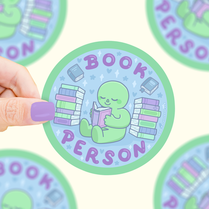 Book Person, Reader, Bookish, Little Guys, Vinyl Sticker