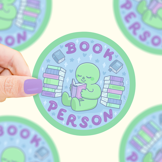 Book Person, Reader, Bookish, Little Guys, Vinyl Sticker