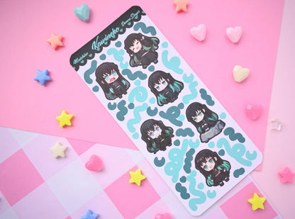 Muichiro demon slayer anime manga sticker sheet : Matte paper