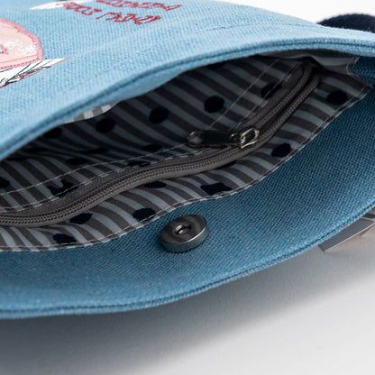 Kusuguru Japan Embroidered Kimono Cat Crossbody Bag: Pink