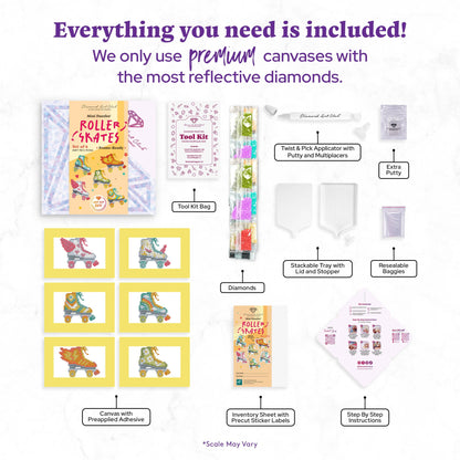 Mini Dazzles™ - Roller Skates: Square With 19 Colors Including 1 AB and 18 Fairy Dust Diamonds / 3,555 / 4" x 6" (10.2cm x 15.2cm)