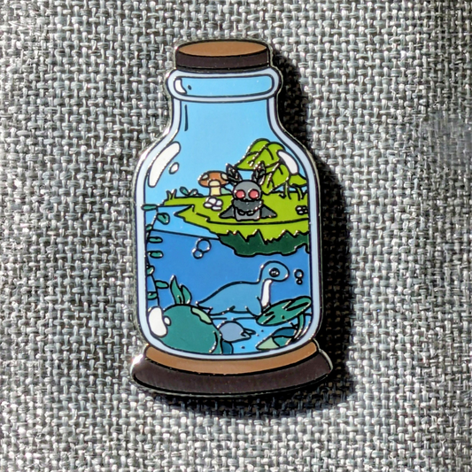 Cryptid Monster Terrarium Enamel Pin - 1.5"