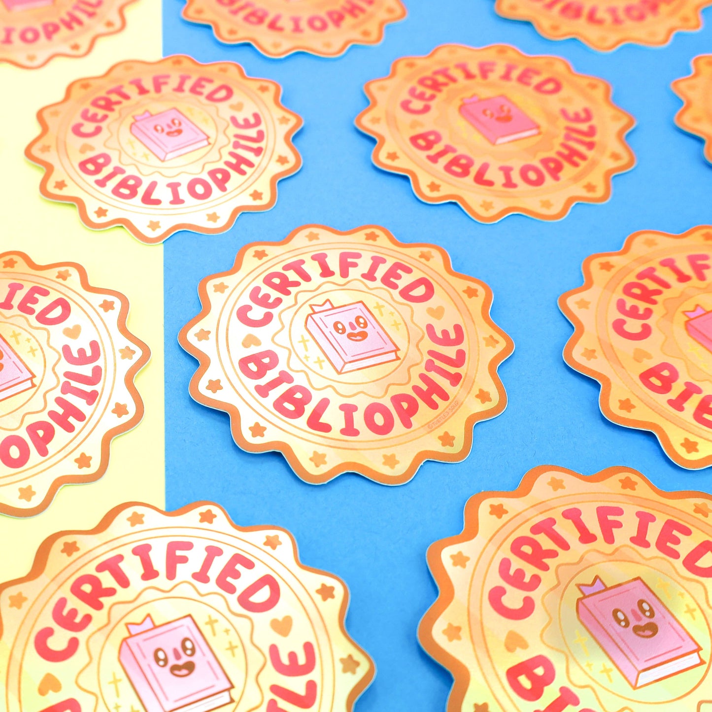 Certified Bibliophile Book Vinyl Sticker (Holographic)