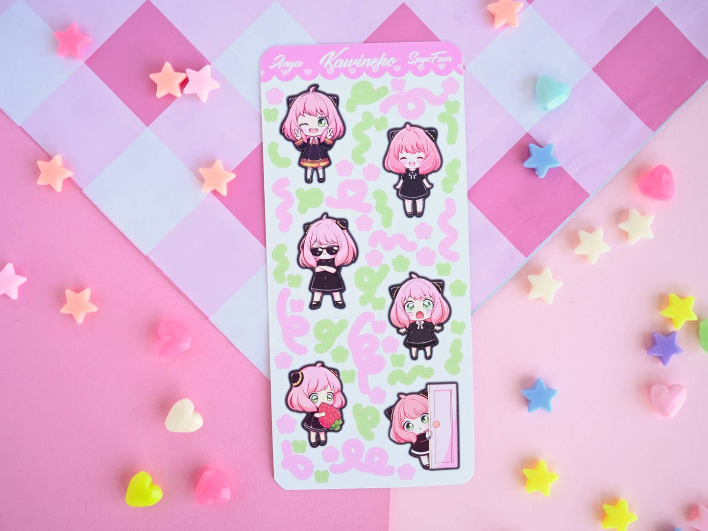 Anya spyxfamily anime manga sticker sheet: Matte paper
