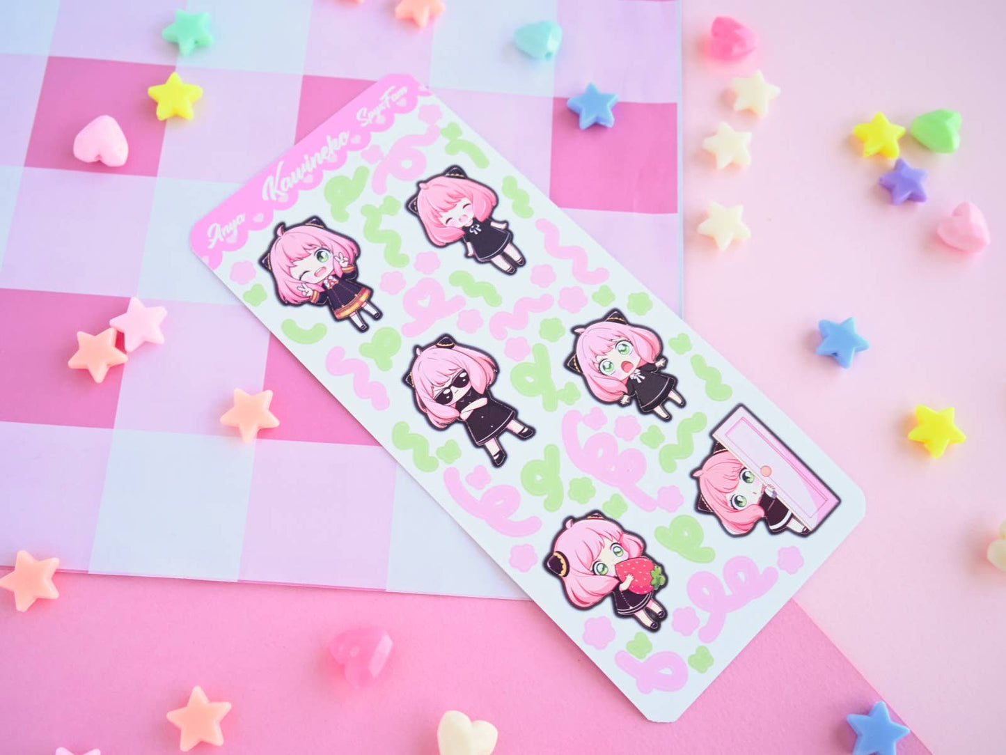 Anya spyxfamily anime manga sticker sheet: Matte paper