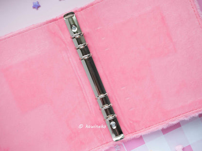 Cute plush A5 binder with inserts can fit 80 photocards: Purple