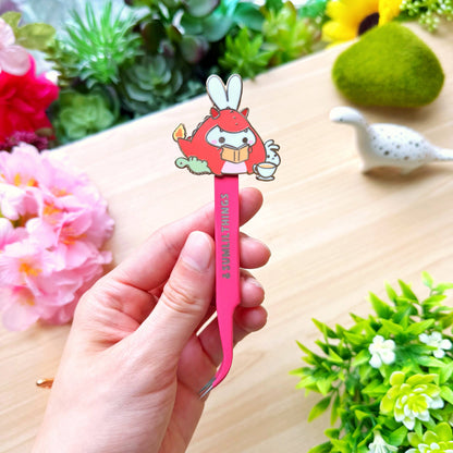 Enamel Sticker Tweezer - Lil' Dragon Reads (Fine Point)