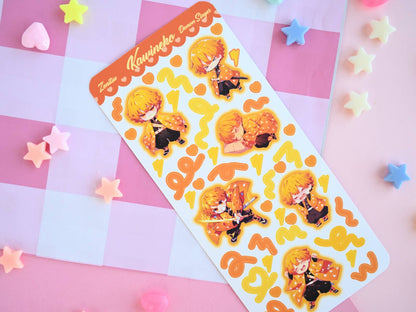 Zenitsu demon slayer anime manga sticker sheet : Matte paper