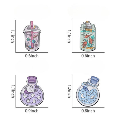 Pinori - Whimsical Potion Planet Enamel Pin: Purple