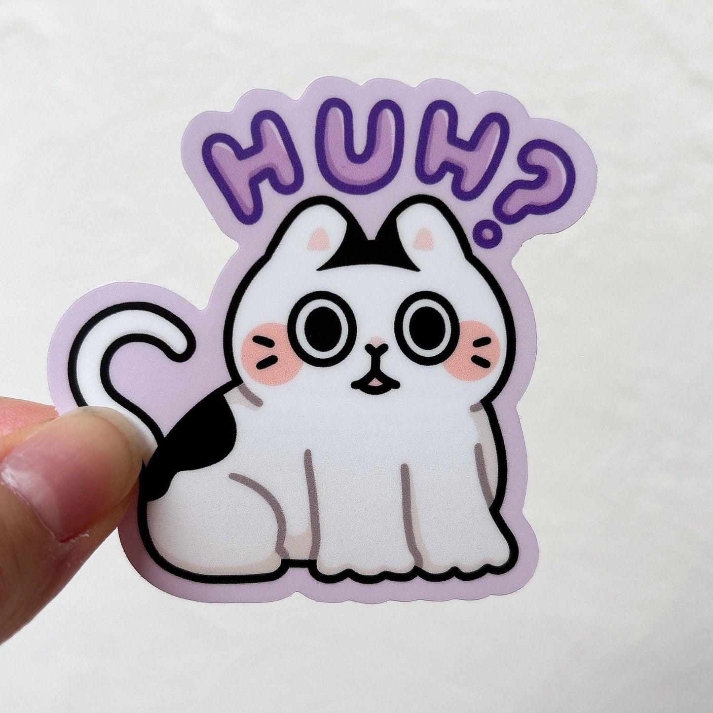 Cute Cat Meme Heavy Duty Waterproof Vinyl Diecut Stickers: Melon Hat Cat